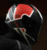 LS2 RAPID 2 GRID MAT BEYAZ-KIRMIZI KAPALI MOTOSİKLET KASKI SİYAH CAMLI thumbnail 2