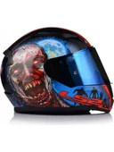 LS2 Rapıd 2 Zombıe Fullface Motosiklet Kaskı Mavi Camlı - 2