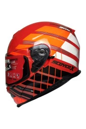 Scoyco X507 Güneş Vizörlü Kapalı Motosiklet Kaskı Turuncu - 1