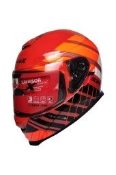 Scoyco X507 Güneş Vizörlü Kapalı Motosiklet Kaskı Turuncu - 5