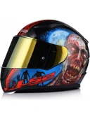 LS2 Rapıd 2 Zombıe Fullface Motosiklet Kaskı Gold Camlı thumbnail 1