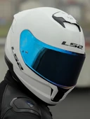 LS2 Stream 2 Beyaz Full Face Motosiklet Kaskı Gökkuşağı Camlı thumbnail 4
