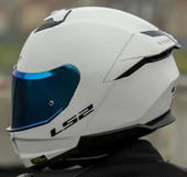 LS2 Stream 2 Beyaz Full Face Motosiklet Kaskı Mavi Camlı thumbnail 4