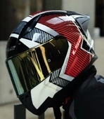 LS2 RAPID 2 RACE EXTRA BEYAZ-KIRMIZI FULLFACE MOTOSİKLET KASKI GOLD CAMLI thumbnail 1