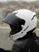 LS2 Stream 2 Beyaz Full Face Motosiklet Kaskı Siyah Camlı thumbnail 3