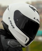 LS2 Stream 2 Beyaz Full Face Motosiklet Kaskı Siyah Camlı thumbnail 2