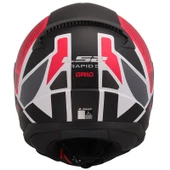 LS2 RAPID 2 GRID MAT BEYAZ-KIRMIZI KAPALI MOTOSİKLET KASKI - 4