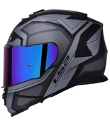 LS2 Storm 2 Faster Mat Tıtanıum Kapalı Motosiklet Kaskı Gökkuşağı Camlı thumbnail 2