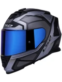 LS2 Storm 2 Faster Mat Tıtanıum Kapalı Motosiklet Kaskı Mavi Camlı - 1