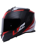 LS2 Storm 2 Nerve Kırmızı Kapalı Motosiklet Kaskı Siyah Camlı - 2