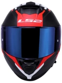 LS2 Storm 2 Nerve Kırmızı Kapalı Motosiklet Kaskı Mavi Camlı - 2