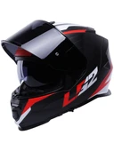 LS2 Storm 2 Nerve Kırmızı Kapalı Motosiklet Kaskı Siyah Camlı - 3