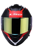 LS2 Storm 2 Nerve Kırmızı Kapalı Motosiklet Kaskı Gold Camlı thumbnail 4