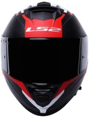 LS2 Storm 2 Nerve Kırmızı Kapalı Motosiklet Kaskı Siyah Camlı - 4