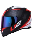 LS2 Storm 2 Nerve Kırmızı  Kapalı Motosiklet Kaskı Gökkuşağı Camlı - 2