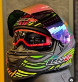 LS2 Storm 2 Power Mat Siyah-gökkuşağı Kapalı Motosiklet Kaskı Gökkuşağı camlı thumbnail 5