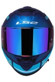 LS2 Storm 2 Slant Mat Mavi Turuncu Kapalı Motosiklet Kaskı Gökkuşağı camlı - 4