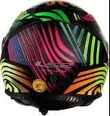 LS2 Storm 2 Power Mat Siyah-gökkuşağı Kapalı Motosiklet Kaskı Siyah camlı thumbnail 5