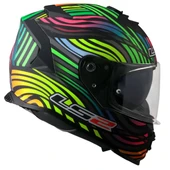 LS2 Storm 2 Power Mat Siyah-gökkuşağı Kapalı Motosiklet Kaskı - 4