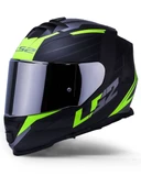 LS2 Storm 2 Nerve Neon Sarı Kapalı Motosiklet Kaskı Gri Camlı - 1
