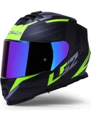 LS2 Storm 2 Nerve Neon Sarı Kapalı Motosiklet Kaskı Gökkuşağı Camlı thumbnail 1