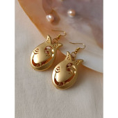 Vav İşlemeli Lale Model Altın Kaplama Küpe- Anka Gemstone - 1