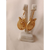 Vav İşlemeli Lale Model Altın Kaplama Küpe- Anka Gemstone - 2