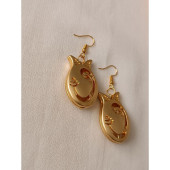 Vav İşlemeli Lale Model Altın Kaplama Küpe- Anka Gemstone - 4