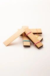 Ahşap Mum Fitili - 40 Adet ( 20mm x 75mm x 0,5mm ) thumbnail 1