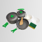 Orcamp OUT-1150 Outdoor Yemek Kapları - 3'lü Kamp Tencere Tava Çaydanlık Seti - 1