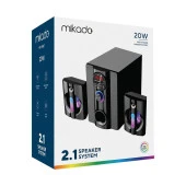 Mikado MD-95BT 2+1 20W Siyah Multimedya FM-BT-SD-USB Speaker Hoparlör Kumandalı thumbnail 2