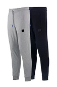 Erkek Bottom Suit Arka Cepli Gri Lacivert 2'li Eşofman Altı Seti - 1