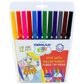 Pensan Kidz Keçeli Kalem 12 Renk İnce Uçlu Keçeli Boya Kalemi thumbnail 2