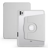 iPad Air 11 2024 Kılıf Termik Kalem Bölmeli Dönebilen Standlı Tablet Kılıfı - 4