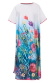 Peraluna SPRINGFIELD LONG DRESS Baskılı Saten Kadın Uzun Elbise - Çok Renkli - 8