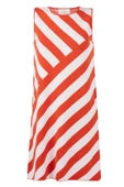 Peraluna PAULA DRESS Çizgili Organik Pamuklu A form Kadın Elbise - Kırmızı/Beyaz thumbnail 8
