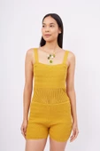 Peraluna IRIS BODY Ajurlu Kadın Triko Body - Hardal - 2