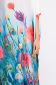 Peraluna SPRINGFIELD LONG DRESS Baskılı Saten Kadın Uzun Elbise - Çok Renkli - 3