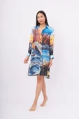 Peraluna SWEET MEMORIES LONG SHIRT DRESS Baskılı Kadın Gömlek Elbise - Çok Renkli - 1