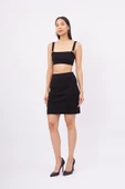 Peraluna EVA SKIRT Kadın Triko Mini Etek - Siyah - 1