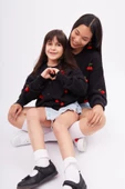 Peraluna CHERRY CARDIGAN - Organik Pamuk Kız Çocuk Hırka - Siyah - 6