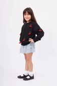 Peraluna CHERRY CARDIGAN - Organik Pamuk Kız Çocuk Hırka - Siyah - 4