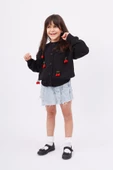 Peraluna CHERRY CARDIGAN - Organik Pamuk Kız Çocuk Hırka - Siyah - 1