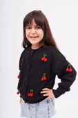 Peraluna CHERRY CARDIGAN - Organik Pamuk Kız Çocuk Hırka - Siyah - 2