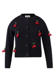 Peraluna CHERRY CARDIGAN - Organik Pamuk Kız Çocuk Hırka - Siyah - 10