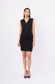 Peraluna AIDA WAISTCOAT Kadın Triko Yelek - Siyah - 1