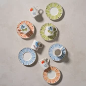 GÜRAL PORSELEN Camelia 12 Parça 6 Kişilik Kahve Fincan Takımı 6580 thumbnail 1