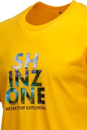 Erkek Standart Fit Göğüs Baskılı Sarı İndigo 2'li Set T-Shirt - 4