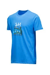 Erkek Standart Fit Göğüs Baskılı Mavi Turuncu 2'li Set T-Shirt - 2