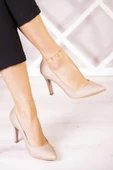 Erkan Saçmacı Gowa Plus Ten Saten Sivri Burun İnce Topuklu Abiye Stiletto Ayakkabı thumbnail 1